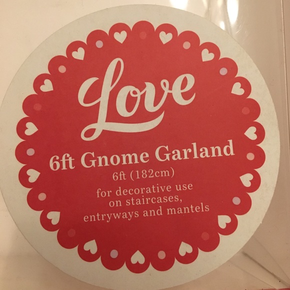 Valentines Day Decoration Gnome Garland 6’ Love NEW Pink & Red Hearts - Picture 4 of 16